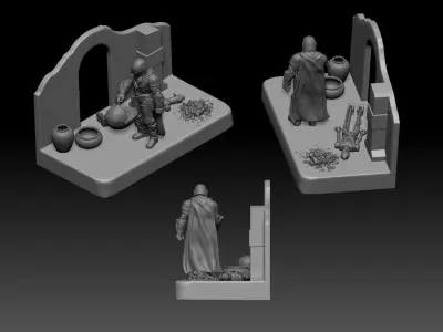 star wars scene the mandalorian - yoda 3D print model