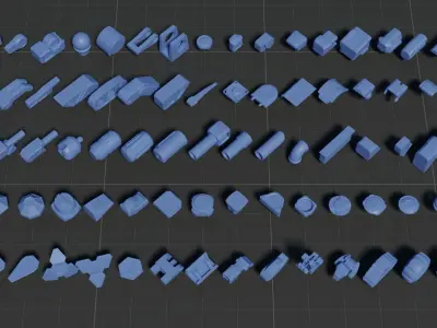 Mecha Kitbash Low-poly 3D model