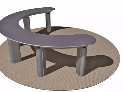 Semicircular  colonnade 3D model