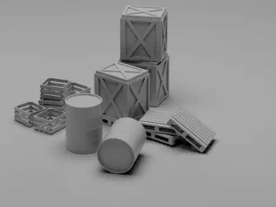 Construction KItBash Low-poly 3D model