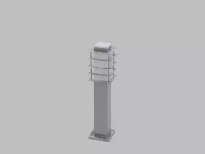 Modern Outdoor Garden Lamp Post - Architectural 3D Model Low-poly 3D model