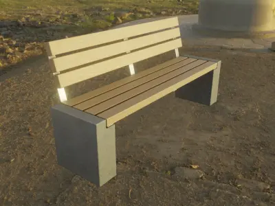 Street Bench 10 Version 2 Low-poly 3D model