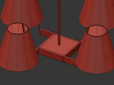 CORNICHE 4 four light chandelier with shades 3D model