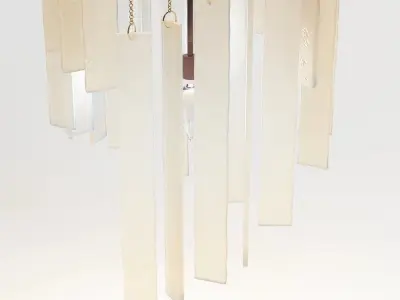 Glass Plate Brass Ceiling Pendant 3D model