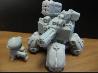 CHIBI-TECH SD - SCORPION-A VULCAN TURRET CORE 3D print model