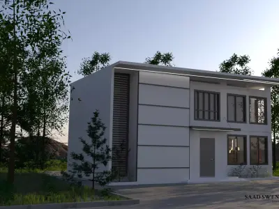 3D small modern villa  3D model