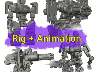 Bastion Model Rig and Animation 3D model
