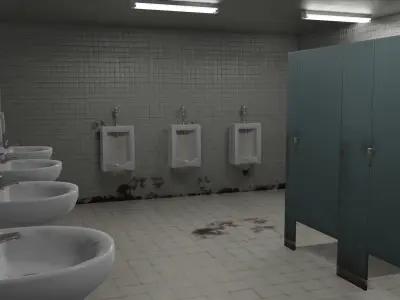 Dirty Restroom Pack Low-poly 3D model