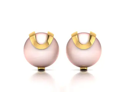 Diamond Pearl Earrings 3D print model