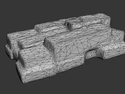 Low poly Ruin Medieval Construction 200604 Low-poly 3D model