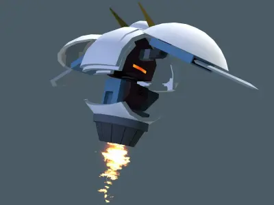 Melee enemy robot Low-poly 3D model