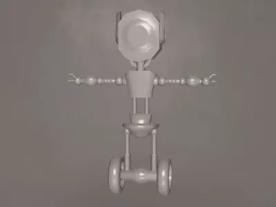 Low Poly Wheel Robot- Rigged Low-poly 3D model