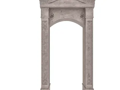 Classic Building Entrance 6 Low-poly 3D model