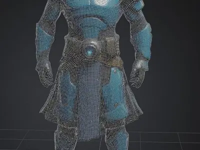 Ultra-Realistic Sci-Fi Fantasy Guard Game-Ready Asset Low-poly 3D model