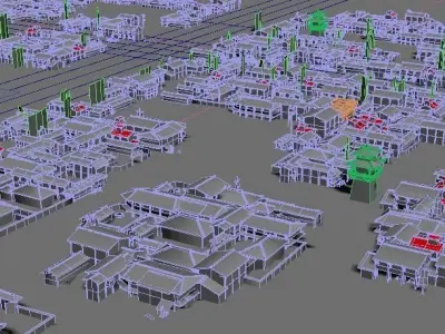 City scenes of Han Dynasty in China 3D model