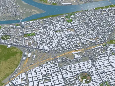 Khartoum Sudan 40km AI Low-poly 3D model