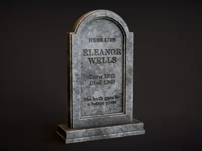 Victorian Arched Tombstone Low-poly 3D model