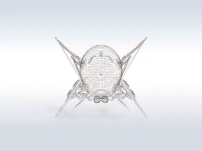 Futuristic Sci-Fi Flying Drone Robot with Cockpit Game Ready  3D model