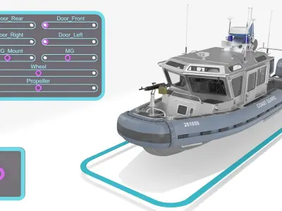  Armed Coast Guard Interceptor Vessel Rigged 