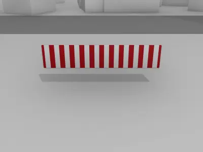 Construction Barrier Version 1 600-39 500x2400mm  Low-poly 3D model