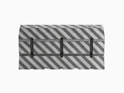 Dirty Traffic Barrier 01 3D model
