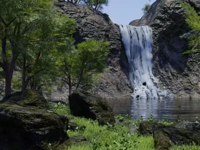 Waterfall Scene 3D model