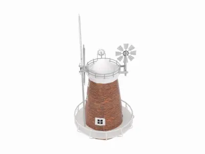  Thaxted Windmill  Low-poly 3D model