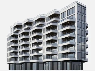 Modern residential building 12 3D model