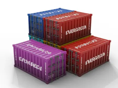 Container Stylized - LowPoly Low-poly 3D model