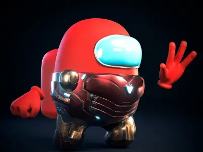 Among Us - Avengers Pack Low-poly 3D model