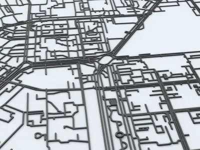 Samara Road Network and Streets 3D model