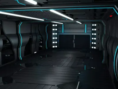 Sci Fi Corridor Interior 3D model 3
