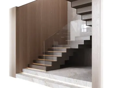Modern interior stair 16 3D model