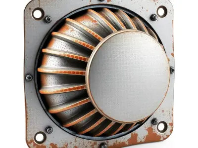 Industrial Rusty Metal Air Vent Low-poly 3D model