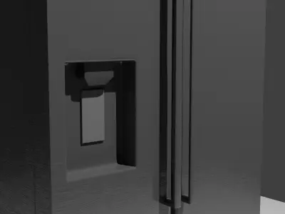 Stainless steel Double door fridge 3D model