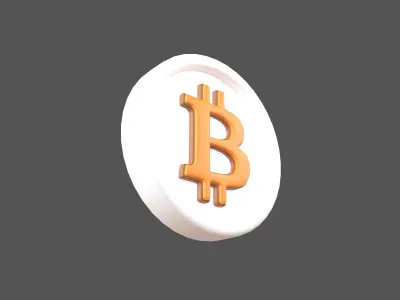 Cartoon Bitcoin v1 004 Low-poly 3D model