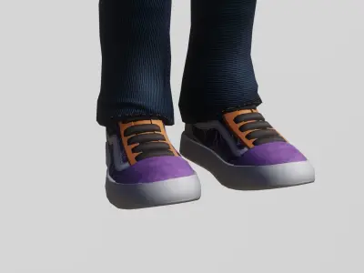 Toony Black Man Rapper Character - Rigged Low-poly 3D model