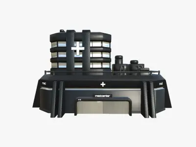 SciFi Hospital A07 Black - Sci Fi Exterior Design Low-poly 3D model