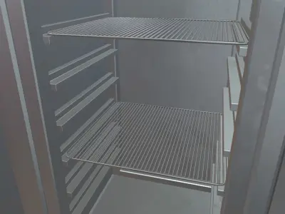 Refrigerator metal cabinet with door Low-poly 3D model