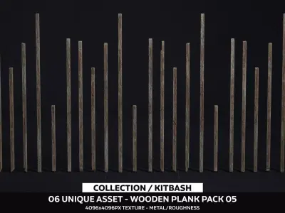 Wooden Plank Pack Vol 05 Low-poly 3D model