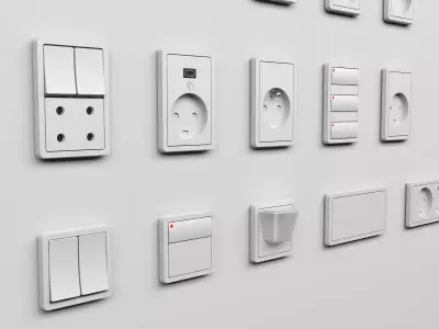 LK FUGA SLIM Sockets and Switches 3D model