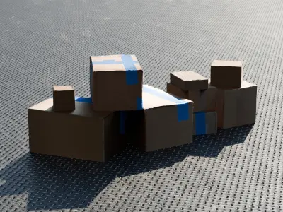 Cardoard Boxes Pack 1 Free 3D model