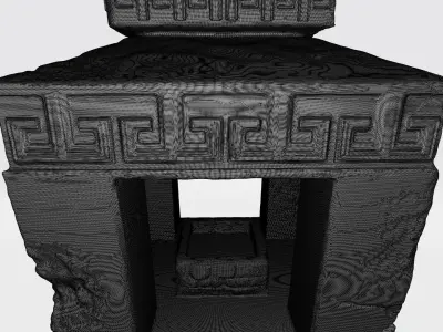 The fireplace of Maya 3D print model