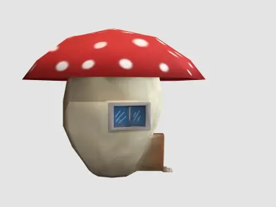 little mushroom house  Low-poly 3D model