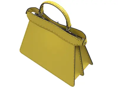 Fendi Peekaboo Bag Yellow Low-poly 3D model