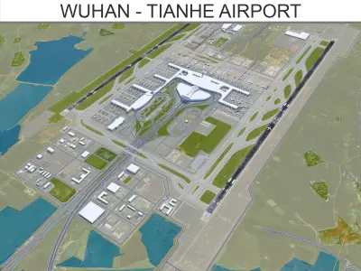 Wuhan - Tianhe Airport Low-poly 3D model