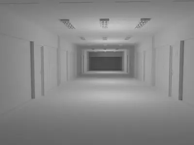 Hotel Corridor No Material 3D model
