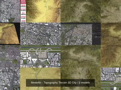 Medellin - Topography Terrain 3D City 3D Model Pack