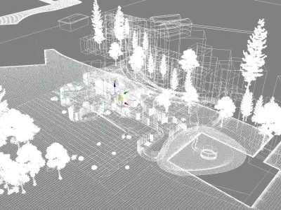 Minimalist Forest House Exterior Visualization 3D model