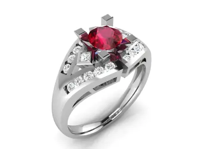 Women Ring  Render 3dm STL OBJ FBX Details 3D print model 28